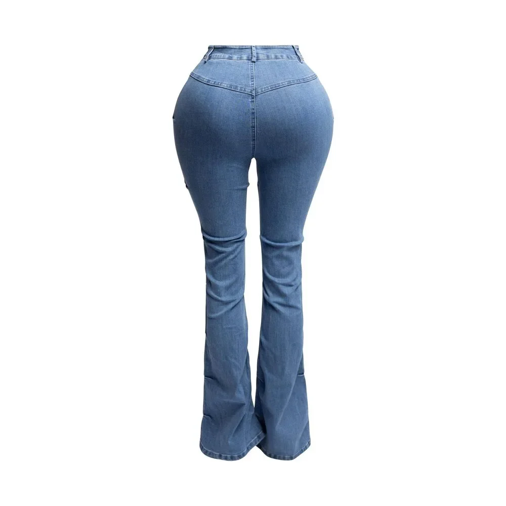 Jessica Bell Bottom Y2K Style Stretch Bell Bottom Jeans